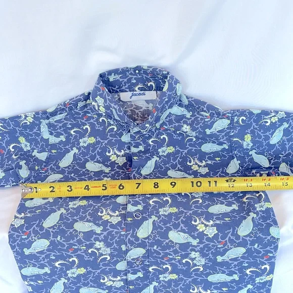 JACADI PARIS VINTAGE Gently Worn Boy’ Short Sleeve Shirt Button Down S 2 (88CM) - Picture 8 of 11